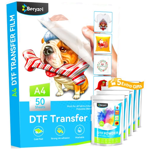 Beryzol DTF Transfer Film: A4 50 Sheets (8.3