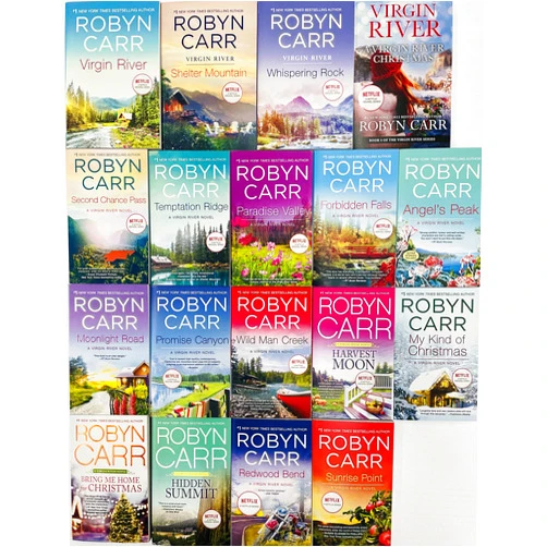 By Robyn Carr (Author) Virgin River Series Complete Set (Books 1-18): My Kind of Christmas, Sunrise Point, Redwood Bend,hidden Summit, Bring Me Home for Christmas, Harvest Moon, Wild Man Creek, Promise Canyon, Moonlight Road, Angel's Peak, Forbidden Falls ...