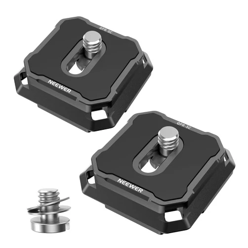 NEEWER 2 Pack Quick Release Plate Kit, 38mm QR Camera Mounting Adapter Compatible with Arca Swiss, Tripod Mount to Shoulder Strap Quick Switch Anti Off with Washers, QPR-5C