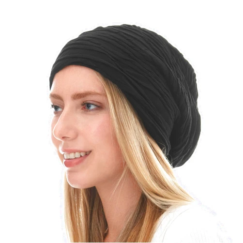The Hat Depot Chemo Slouchy Style Baggy Beanie Cancer Headwear for Women Fleece Lining Winter Hat