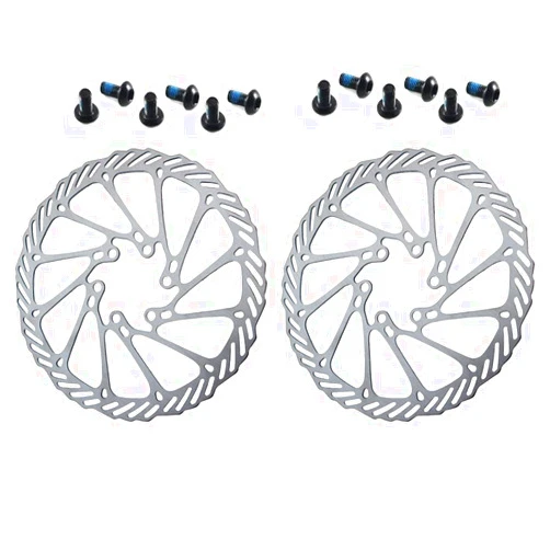 CYSKY 203mm Disc Brake Rotor 2 packs CYSKY Stainless Steel Bike Disc Brake Rotor 6 Bolts for Most Bicycle Road Bike Mountain Bike BMX MTB (Include 12 Screws, Black)