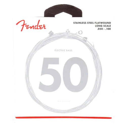 Fender 9050 Bass Strings, Stainless Steel Flatwound, 9050ML .050-.100