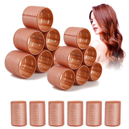 Goodofferplace 18 pcs Thermal Hair Rollers,Ceramic Thermal Hair Rollers Hair Curlers for Blowout Look Long Hair Volume,Jumbo Self Grip Rollers Hair Curlers for Long Short Hair for Women(Brown)