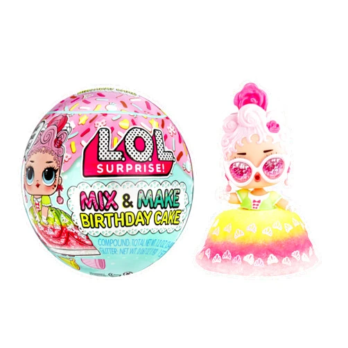 L.O.L. Surprise! LOL Surprise Mix & Make Birthday Cake Tots with Collectible Doll, DIY Cake Dress, Cake Making and Decorating, Ingredients and Glitter Sprinkles, Cake Dress Doll- Great Gift for Girls Age 3+