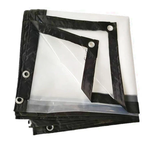 LIANGLIANG-fang shai wang LIANGLIANG Tarpaulin Transparent Waterproof Heavy Duty Sheet Rainproof with Metal Hole Eye Plastic, 24 Sizes (Color : Clear, Size : 2x6m)
