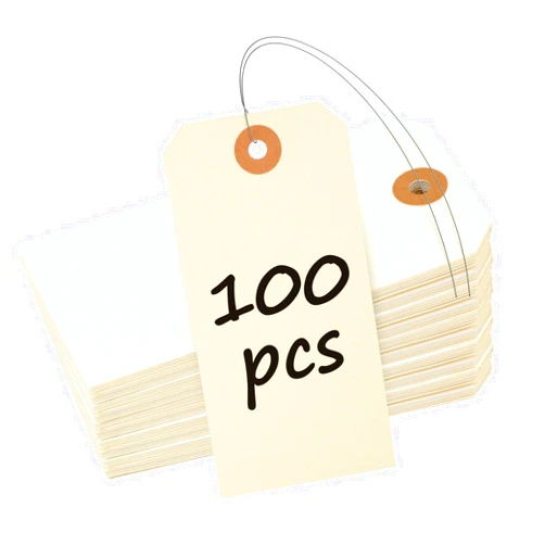Uniclife 100 Pcs Manila Tags Blank Shipping Tag with Wire Attached 4.7 Inch Paper Hang Tag with Reinforced Eyelet Large Marking Writable Price Tags Inventory Label, 4.7