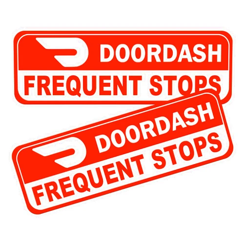 NIMONA Doordash Magnets for Car - 2-Pack Caution Frequent Stops Removable Set - Reflective Delivery Magnetic Car Door and Bumper Sign - Weather-Resistant 11.8 x 4 inch (Red-White 2 pack)