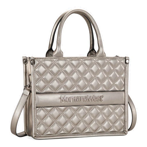 Montana West Work Tote Bags Quilted Handbags Shoulder Purses with Detachable Strap