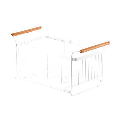 YAMAZAKI home 3108 Sink Dish Drainer Rack-Expandable Kitchen Drying Organizer Holder, One Size, White