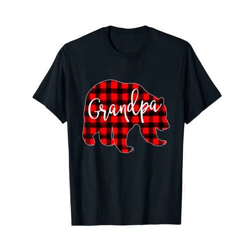 Red Plaid Matching Family Bear Christmas Buffalo Red Plaid Grandpa Bear Matching Family Christmas Eve Buffalo T-Shirt