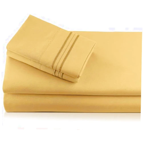 Royal Bliss 1900 TOP Split King Royal Collection 1900 Egyptian Cotton Bamboo Quality Bed Sheet Set with 1 Fitted Sheet with 36in Split TOP, 1 King Flat and 2 King P/Cases.No Wrinkle (Gold, King)