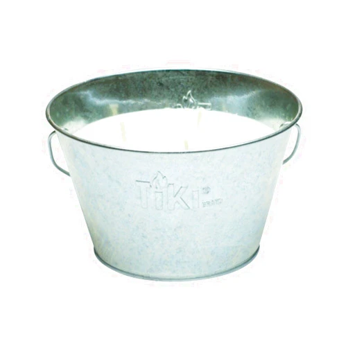 TIKI® Brand 28 Ounce Citronella Wax Candle Metal Triple Wick Bucket Silver, 1412112