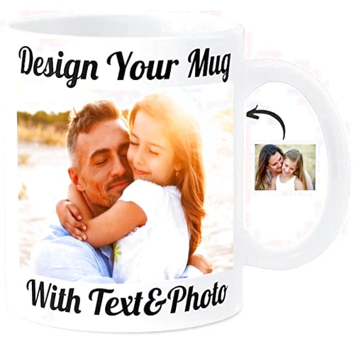 Baosity Custom Photo Coffee Mug with Your Picture and Text, Name - Personalized Gifts for Family, Girlfriend, Boyfriend, Best Friend, Birthday, Halloween, Christmas Gifts, Taza Personalizadas - 11oz White