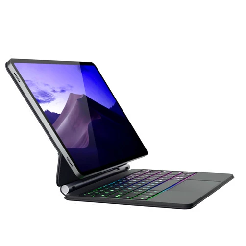 doqo for Samsung Galaxy Tab S9/S9 FE/S8/S7 Keyboard case 11 inch, Magnetic Case with Keyboard with Touchpad Wireless Backlit Floating Cantilever Stand, Slim Protective Cover Folio Black