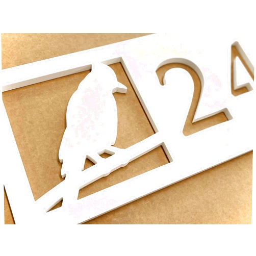 Miller Kyle Studios 10+ Design Choices/Horizontal Cardinal Bird Address Sign, Weatherproof PVC House Numbers, Address Plaque for House, Outdoor Song Bird Art, Housewarming Gift for Bird Lover, Cute Bird Home Decor