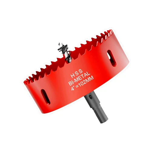 Fivelake 4 Inch Hole Saw - 102mm M42 HSS Bi-Metal Hole Cutter, Triangular Shank Hole Saw Drill Bit with Spring, Hole Saw Tools for Wood, Plywood, Plastic, Gypsum Board, Various Thin Metal Sheets