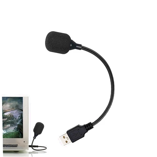 Blapsuro Mini USB Microphone for Laptop and Desktop Computer,Plug&Play,with Adjustable Gooseneck,Compatible with PC&Mac,Portable Condenser Mic for Online Class,Remote Work,Gaming,Podcasting(Black)