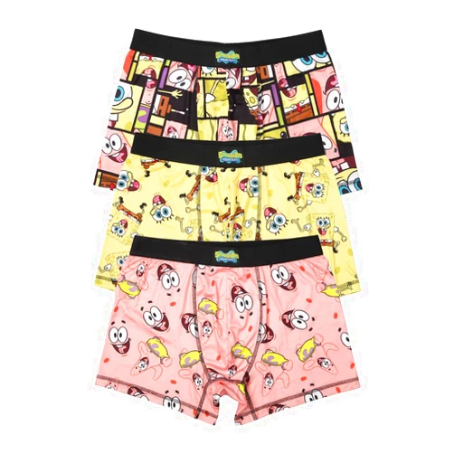 Bioworld Men's Adult SpongeBob SquarePants Boxer Brief Underwear 3-Pack - Bikini Bottom Comfort