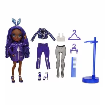 Rainbow High Krystal Bailey – Indigo (Dark Purple) Fashion Doll with 2 Outfits to Mix & Match and Doll Accessories, Great Gift and Toy for Kids 6-12 Years Old