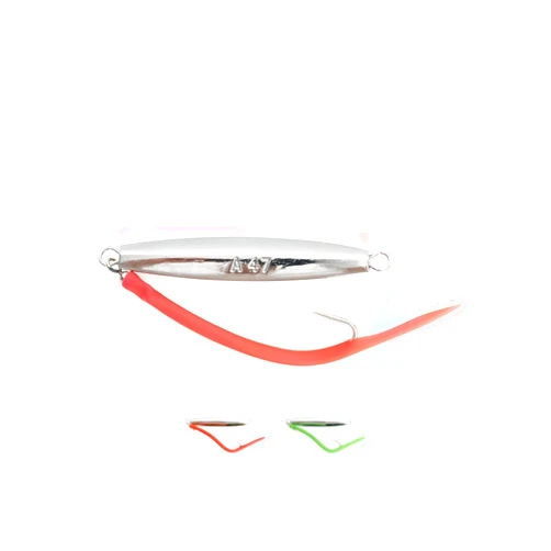 BLUEWING Diamond Jigs Fishing Saltwater Lure 1oz,2oz,3oz,4oz 1pc with Split Tube Tail and Stainless Steel Hook