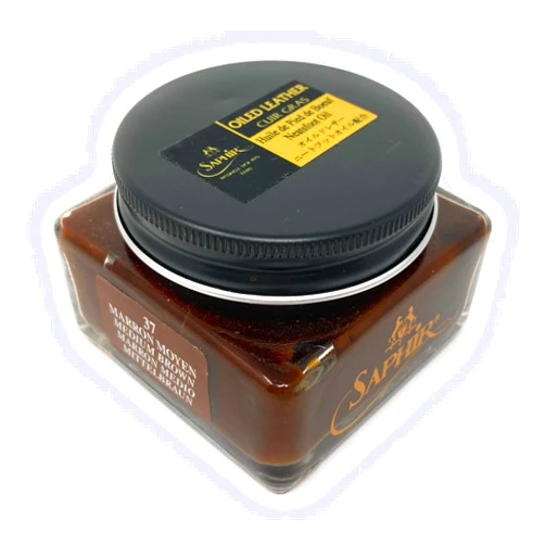 SAPHIR Medaille d’Or Oiled Leather Cream with Neatsfoot Oil for Nourishing and Water Repellence - Medium Brown