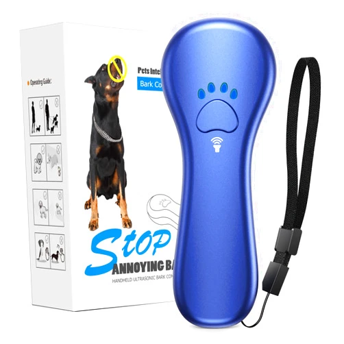 Ahwhg New Anti Barking Device,Dog Barking Control Devices,Rechargeable Ultrasonic Dog Bark Deterrent up to 16.4 Ft Effective Control Range Safe for Human & Dogs Portable Indoor & Outdoor(Blue)