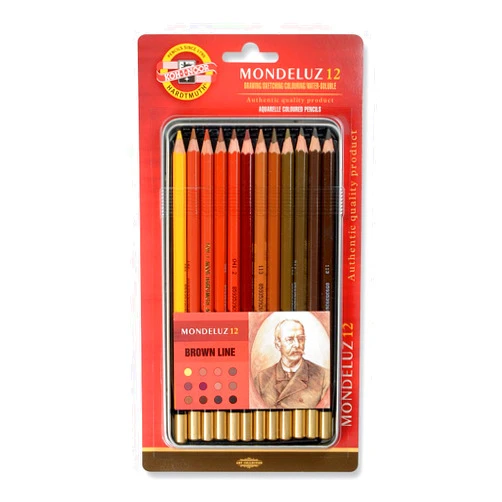KOH-I-NOOR Mondeluz Brown Line Aquarell Coloured Pencils (Set of 12)