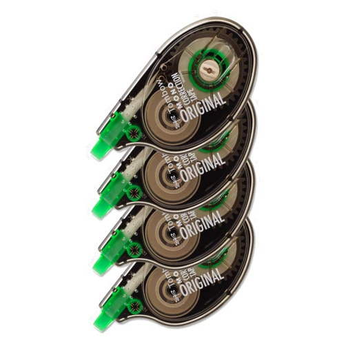 Tombow 68626 MONO Original Correction Tape, 4-Pack. Easy to Use Applicator for Instant Corrections