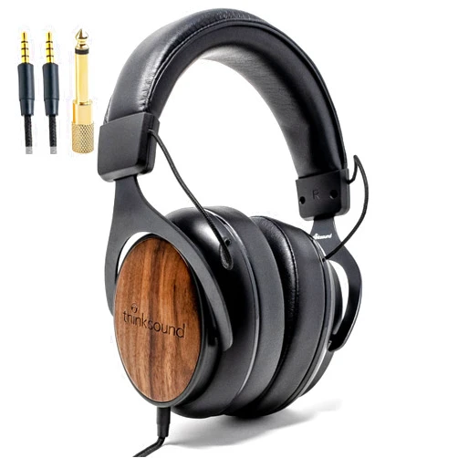Thinksound ov21- Wired Headphones - Over Ear Closed Back Pro Studio Monitor with Mic Professional Grade, Critically Acclaimed, with Detachable Corded Cable for Recording, DJ, Guitar, Music, Podcast