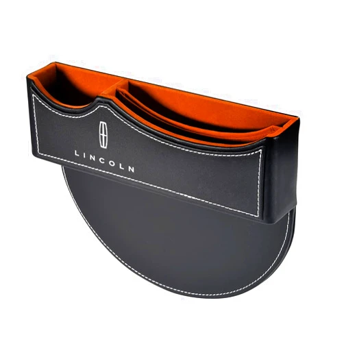 KAKWAX Fit for Lincoln car seat clip gap storage box interior storage box Leather car seat gap filler PU leather car console side manager (black)