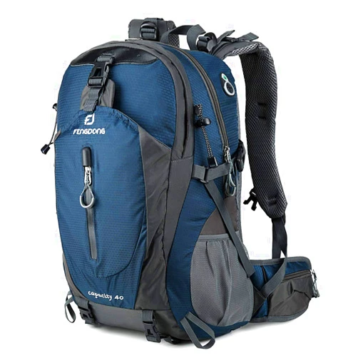 FENGDONG 40L Waterproof Lightweight Hiking,Camping,Travel Backpack for Men Women A1-upgraded-dark Blue