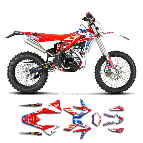Kungfu Graphics Custom Decal Kit for Beta 250 300 Xtrainer 2016 2017 2018 2019, Red Green White, BTXT1619003-KO