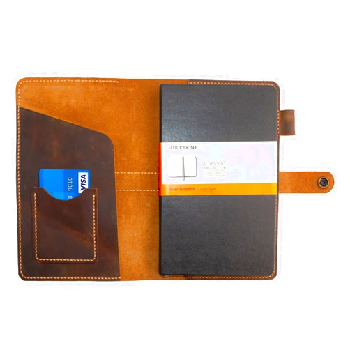 Turbosnail Personalized Leather for Moleskine Classic Cover with pen holder, 5