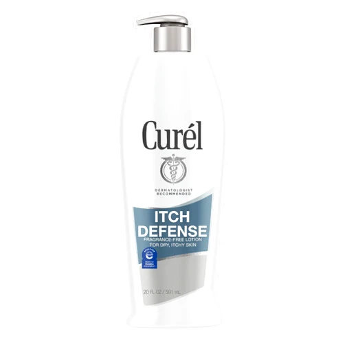 Curel Itch Defense Calming Body Lotion, Moisturizer for Dry, Itchy Skin, Body and Hand Lotion, with Advanced Ceramide Complex, Pro-Vitamin B5, Shea Butter, 20 Ounce, white