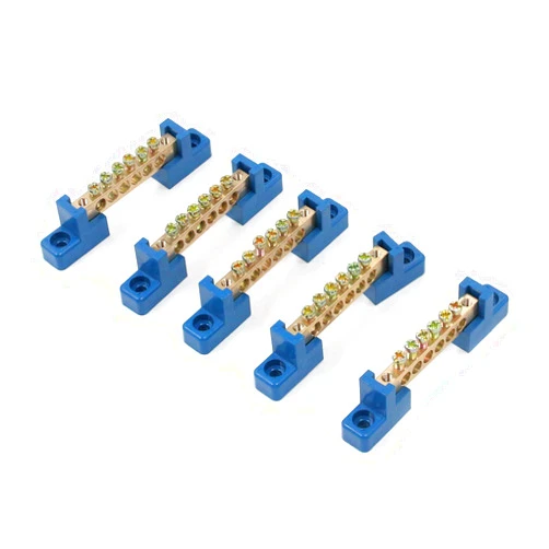 DazzyD Terminal Bus Bar Terminal Block Brass Wire Screw Terminal Pack of 5