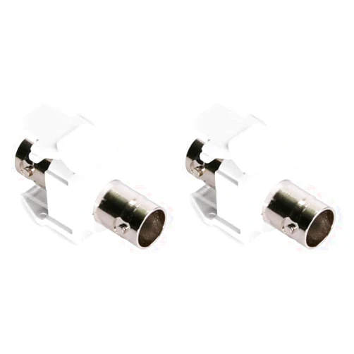 Leviton 41084-BWF BNC QuickPort Adapter, Nickel-Plated, White (Pack of 2)