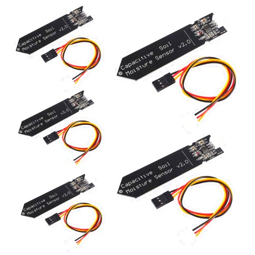 AITRIP 5 Pack Capacitive Soil Moisture Sensor Corrosion Resistant for Arduino Moisture Detection Garden Watering DIY Electronic for Arduino and Raspberry Pi