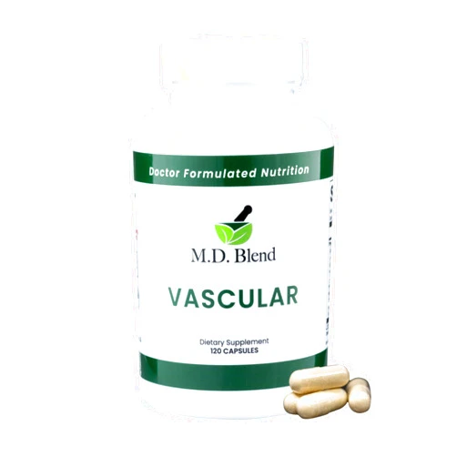 M.D. Blend M.D. Vascular - Expert Formulated Supplement - Vascular & Overall Wellness Goals - Proper Flow, Numbers, Balance - Powerful Garlic, Ginger, L-Arginine, Pomegranate - 120 Capsules (Pack of 1)