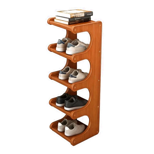 Ayedvan Bamboo Shoe Rack for Entryway,Vertical Bamboo Shoe Rack for Small Spaces,Wooden Shoe Shelf Tower for Front Door Entrance Closet Corner Garage (5 Layers)