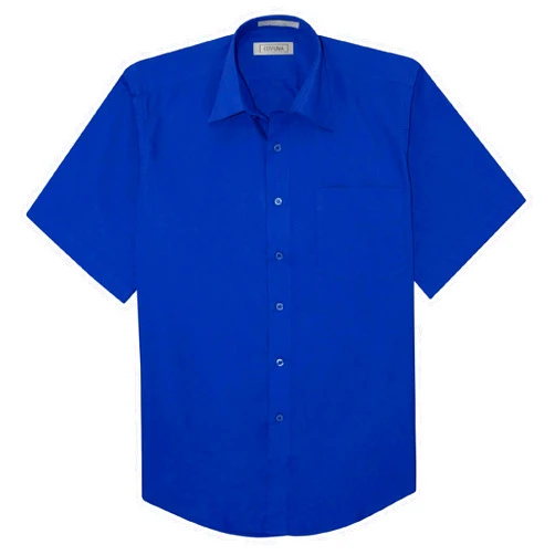 Covona Men's Short Sleeve Solid Royal Blue Color Dress Shirt