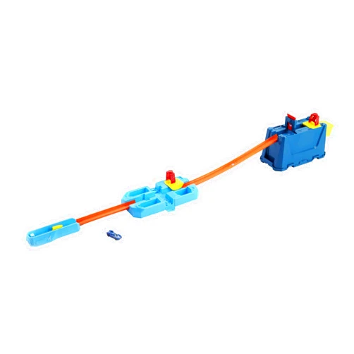 Hot Wheels Toy Car Track Set, Track Builder Unlimited Stunt Crash Box Playset with 18 Building Components in Storage Box with Lid & 1:64 Scale Vehicle