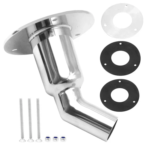 Rainyanunite Stainless Steel 316 Straight Thru-Hull Exhaust Skin Fitting - 24mm Tube Pipe Socket Hardware for Marine Boat Car Truck Diesel Parking Heater (Bend)