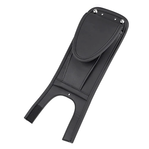 XMMT Black PU Leather Tank Cover Panel Pad Bib W/Pouch For Harley Fatboy FLSTF 2000-2017 Softail 2000-2016
