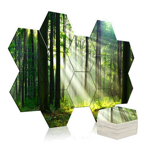 Mollywell Art Acoustic Panels, 48x32x0.4 Inch, Sound Proofing, Wall Decoration, Suitable for Decorative Soundproof Wall Panels, Room Aesthetics & Echo Reduction (Forest Summer), Mollywell
