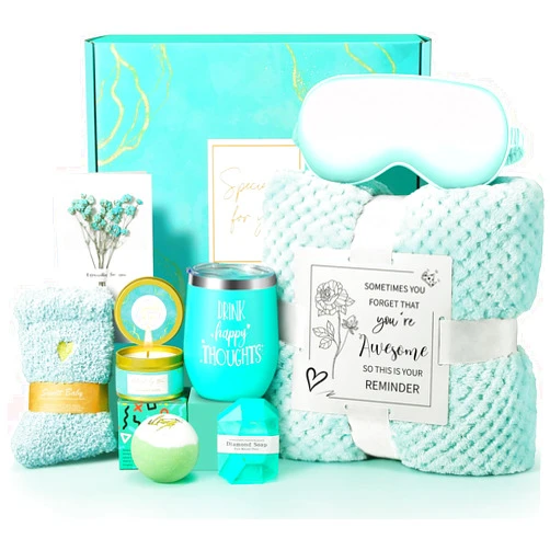 Kalokey Birthday Gifts for Women, Self Care Gifts, Unique Relaxing Spa Gift Basket with Luxury Flannel Blanket, Gifts for Women, Mom, Friends, Sister, Grandma, Wife, Christmas, Mothers Day, Valentines Day