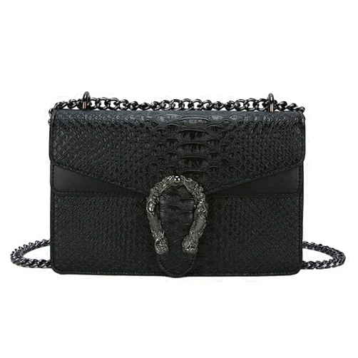 KOPNUR Women's Snake Print Crossbody Shoulder Bag PU Leather Satchel Chain Purse Evening Clutch Handbag