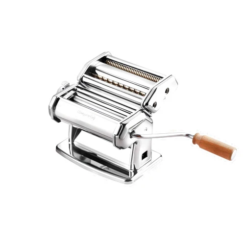 Imperia Pasta Maker Machine - Heavy Duty Steel Construction w Easy Lock Dial and Wood Grip Handle- Model 150 Made in Italy