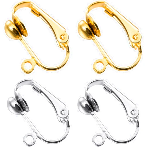Bememo 36 Pack Clip-on Earring Converter with Easy Open Loop for DIY Earring and Turn Any Studs or Pierced into Clip on (Gold and Silver)
