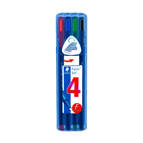 STAEDTLER Triangular Ballpoint Pen Triplus ball Ergonomic Triangular Shape Line Width F 437 FSB4