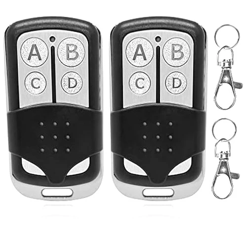 X X-HOUSE Universal Garage Door Remote Works Chamberlain Liftmaster Craftsman Opener with Purple/Orange/Red/Yellow/Green Learn Button and 310/315/390mhz, Remote Control 4 Doors with Keychain, 2 Pack